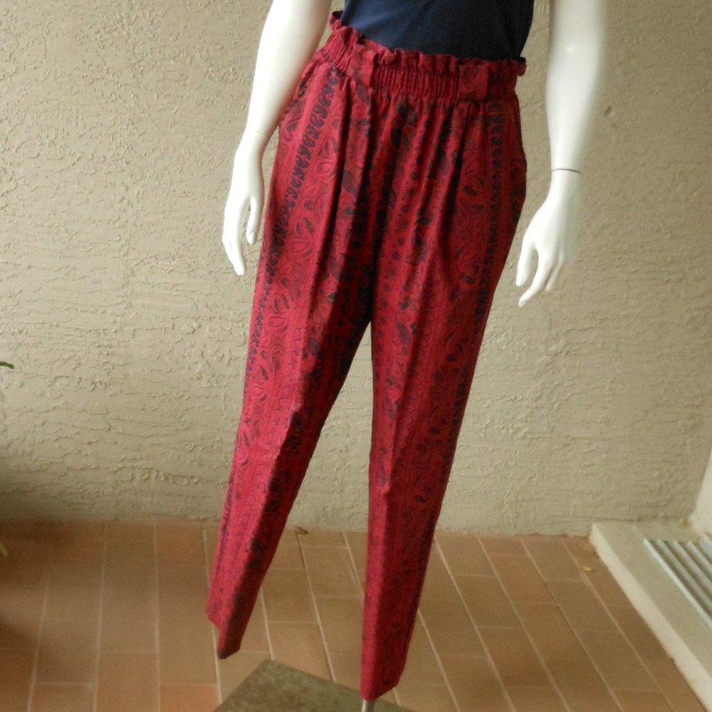 VINTAGE High Waist Cotton Pants
